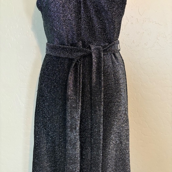 Forever 21 Black Silver Sleeveless Wide Leg Jumpsuit Size S - Picture 4 of 13